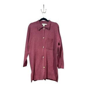 Eddie Bauer Sweater Woman Large Maroon 100% lambs wool